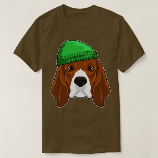 Dog met Beanie T-shirt (Design voorkant)