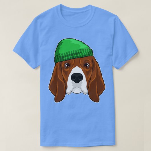 Dog met Beanie T-shirt (Design voorkant)