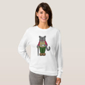 Dog met beker koffie t-shirt (Voorkant volledig)