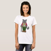 Dog met beker koffie t-shirt (Voorkant volledig)