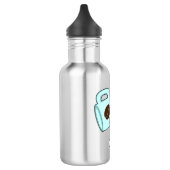 Dog met beker koffie waterfles  (Links)