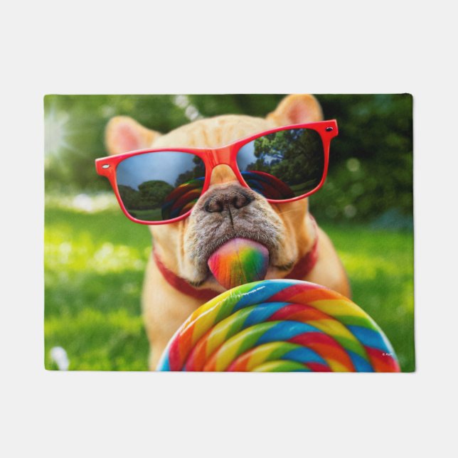 Dog met Big Lollipop Deurmat (Voorkant)