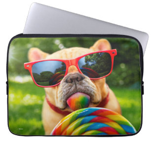 Dog met Big Lollipop Laptop Sleeve