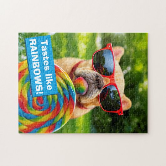 Dog met Big Lollipop Legpuzzel (Horizontaal)