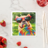 Dog met Big Lollipop Servet (Insitu)