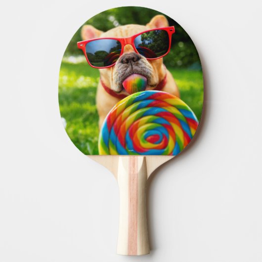 Dog met Big Lollipop Tafeltennisbatje (Voorkant)