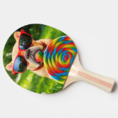Dog met Big Lollipop Tafeltennisbatje (Zijkant)