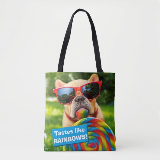 Dog met Big Lollipop Tote Bag (Voorkant)