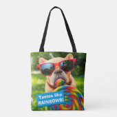 Dog met Big Lollipop Tote Bag (Achterkant)