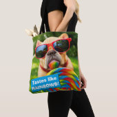 Dog met Big Lollipop Tote Bag (Dichtbij)