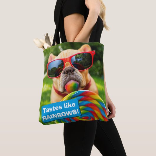 Dog met Big Lollipop Tote Bag (Dichtbij)
