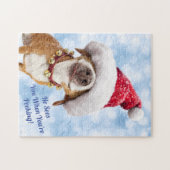 Dog met Big Santa Hat Legpuzzel (Horizontaal)