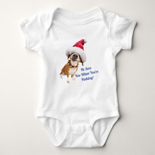 Dog met Big Santa Hat Romper (Voorkant)