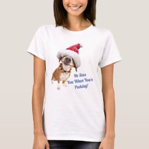 Dog met Big Santa Hat T-shirt