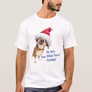 Dog met Big Santa Hat T-shirt