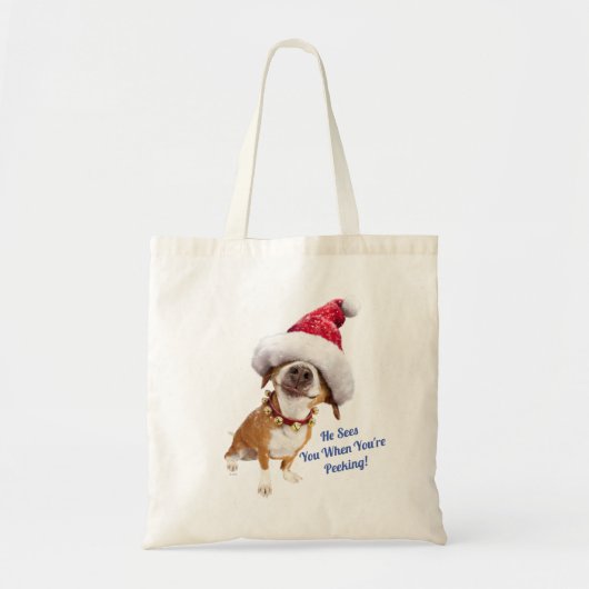 Dog met Big Santa Hat Tote Bag (Voorkant)