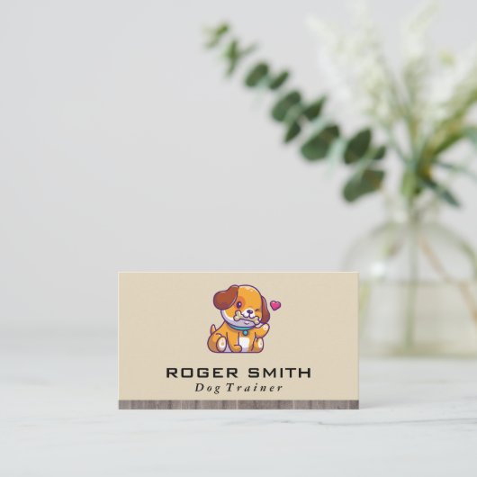 Dog met bot Logo Visitekaartje (Staand voorkant)