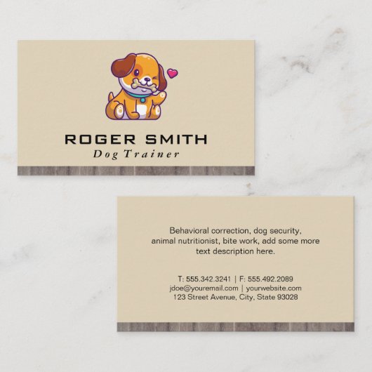 Dog met bot Logo Visitekaartje (Voorkant / Achterkant)