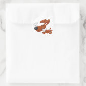 Dog met botkleppen ronde sticker (Tas)