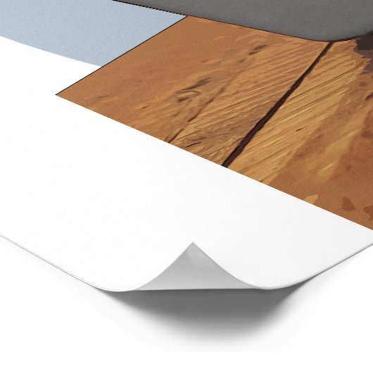 Dog met bril op computer en bureau poster (Hoek)