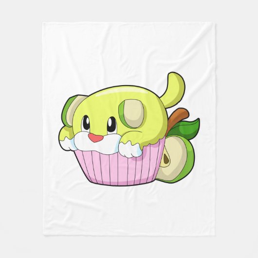 Dog met Cake Fleece Deken (Voorkant)