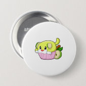 Dog met Cake Ronde Button 7,6 Cm (Voorkant /achterkant)