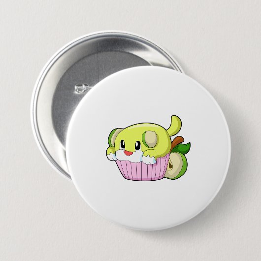 Dog met Cake Ronde Button 7,6 Cm (Voorkant /achterkant)