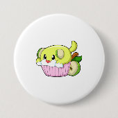 Dog met Cake Ronde Button 7,6 Cm (Voorkant)