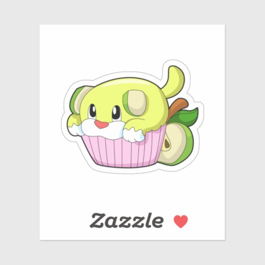 Dog met Cake Sticker (Vel)