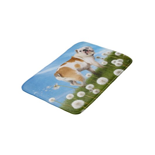Dog met Dandelion Badmat (Gekanteld)