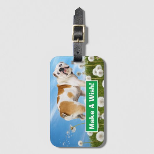 Dog met Dandelion Bagagelabel (Voorkant (verticaal))