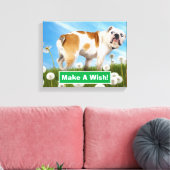Dog met Dandelion Canvas Afdruk (Insitu (Woonkamer))