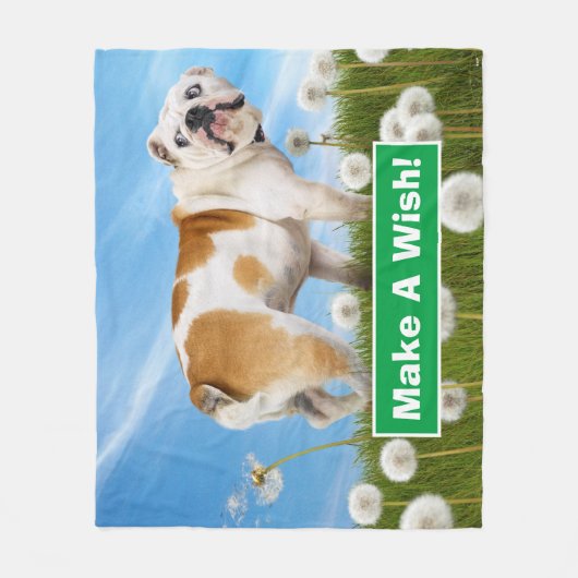 Dog met Dandelion Fleece Deken (Voorkant)