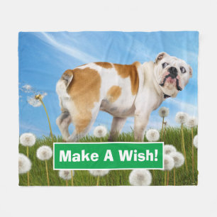 Dog met Dandelion Fleece Deken