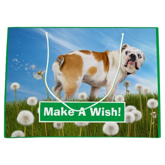 Dog met Dandelion Groot Cadeauzakje (Voorkant)