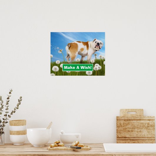 Dog met Dandelion Poster (Keuken)