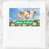 Dog met Dandelion Rechthoekige Sticker (Tas)