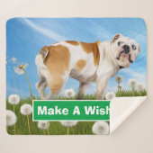 Dog met Dandelion Sherpa Deken (Voorkant (horizontaal))