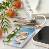 Dog met Dandelion Sleutelhanger (Voorkant Rechts)