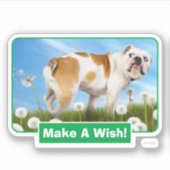 Dog met Dandelion Sticker (Voorkant)