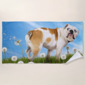 Dog met Dandelion Strandlaken (Voorkant)