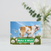 Dog met Dandelion Uitnodiging Briefkaart (Staand voorkant)