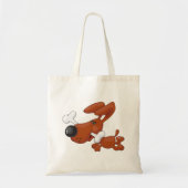 Dog met een bonen bruine Canvas tas (Voorkant)