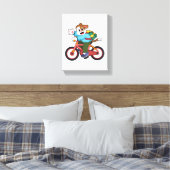 Dog met fiets canvas afdruk (Insitu (Slaapkamer))