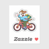 Dog met fiets sticker (Vel)