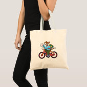 Dog met fiets tote bag (Voorkant (product))