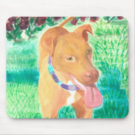 Dog met Frisbee en Rozen Muismat