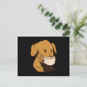 Dog met gezichtsmasker briefkaart (Staand voorkant)