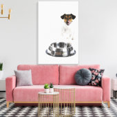 Dog met grote Bowl Canvas Afdruk (Insitu (Woonkamer))