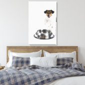 Dog met grote Bowl Canvas Afdruk (Insitu (Slaapkamer))